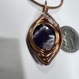 Amethyst Copper-Wrapped Pendant