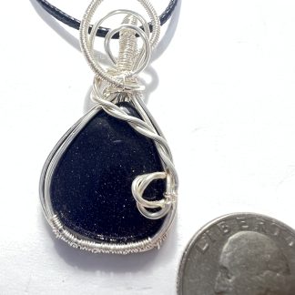 Blue Goldstone Teardrop Pendant
