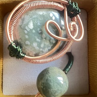 Peace Jade & Aventurine • Adjustable Ring