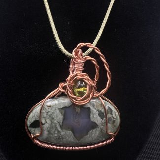Rainforest Rhyolite with Peridot Accent Pendant