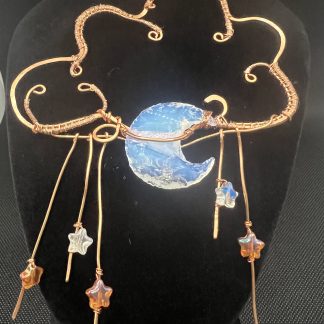 Large Opalite Cloud Moon Pendant