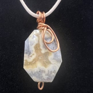 Chalcedony Agate Faceted Pendant