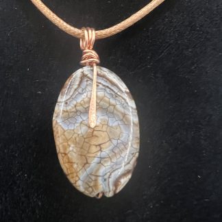 Dragon Vein Agate Oval Pendant