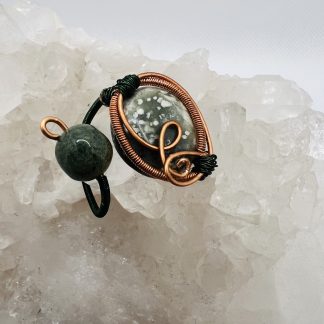 Peace Jade & Aventurine Adjustable Ring