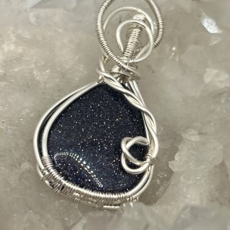 Blue Goldstone Teardrop Pendant