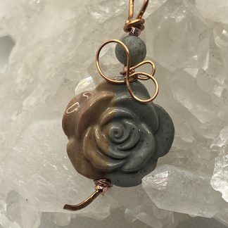 Carved Jasper Rose Pendant