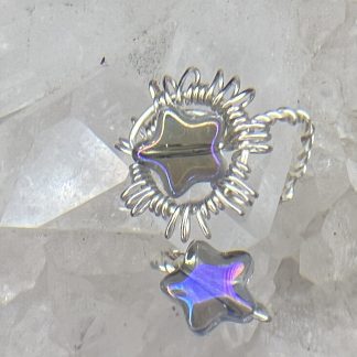 Iridescent Star Adjustable Wire Ring