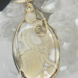Cobra Jasper Oval with Citrine & Moonstone Accent Pendant