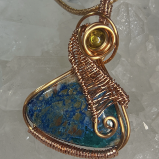 Chrysocolla with Peridot Accent Pendant