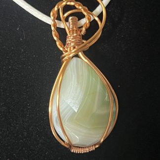 Green Banded Onyx Teardrop Pendant