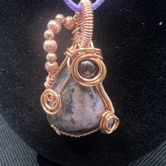 Jasper Teardrop Pendant with Garnet Accents
