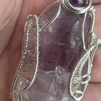 Celestial Amethyst Crystal Pendant with Amethyst Accent