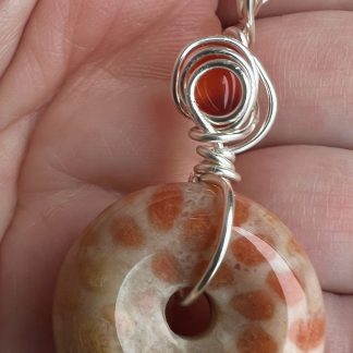 Desert Bloom Donut Pendant with Carnelian Accent