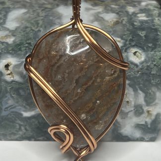 Earth Tone Jasper Pendant in Sculpted Copper