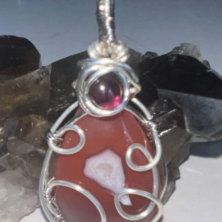 Crimson Ember Agate Pendant