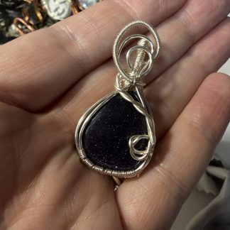 Midnight Stardust Blue Sandstone Pendant