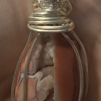 Blush Druzy Agate Crystal Pendant