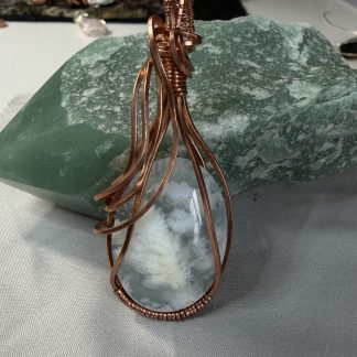 Ethereal Plume Agate Drop Pendant