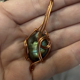 Forest Flame Labradorite Pendant