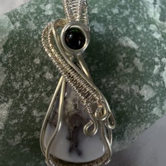 Midnight Ember Dendritic Opal Pendant